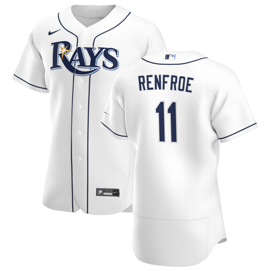 Tampa Bay Rays #11 Hunter Renfroe Men Nike White Home 2020 Authentic Player MLB Jersey
